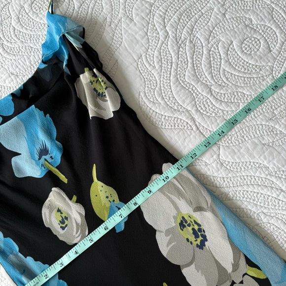 Vintage 90s Betsey Johnson Silk Floral Print Spaghetti Strap Maxi Dress - Picture 11 of 15